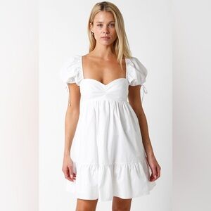 White Babydoll Tie Dress